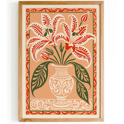 Lilium Flowers Rococo Style Art Print