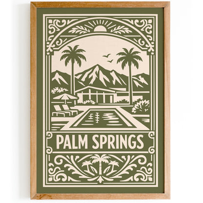 Palm Springs California Green Travel Poster