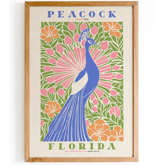 Peacock Urban Park Florida Poster