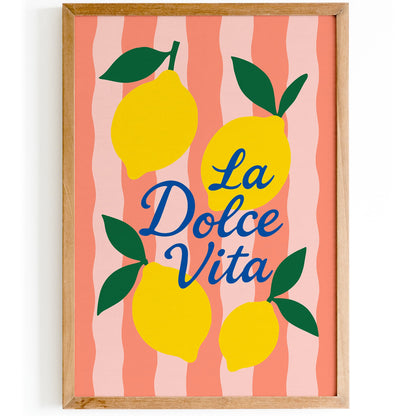 La Dolce Vita Poster - Italian Lemon Wall Art