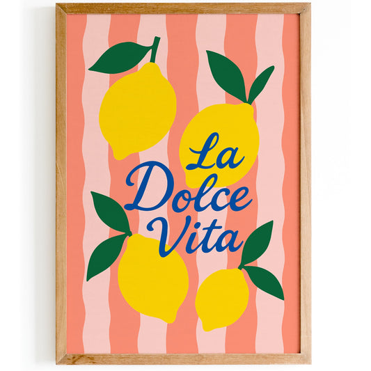 La Dolce Vita Poster - Italian Lemon Wall Art