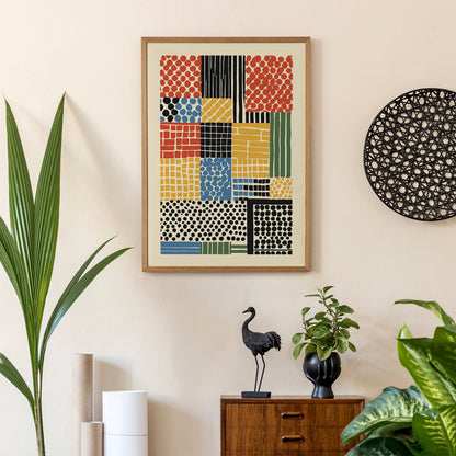 Retro Colorful Abstract Print