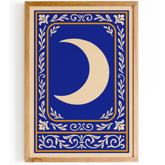 Blue Moon Rococo Art Print Poster