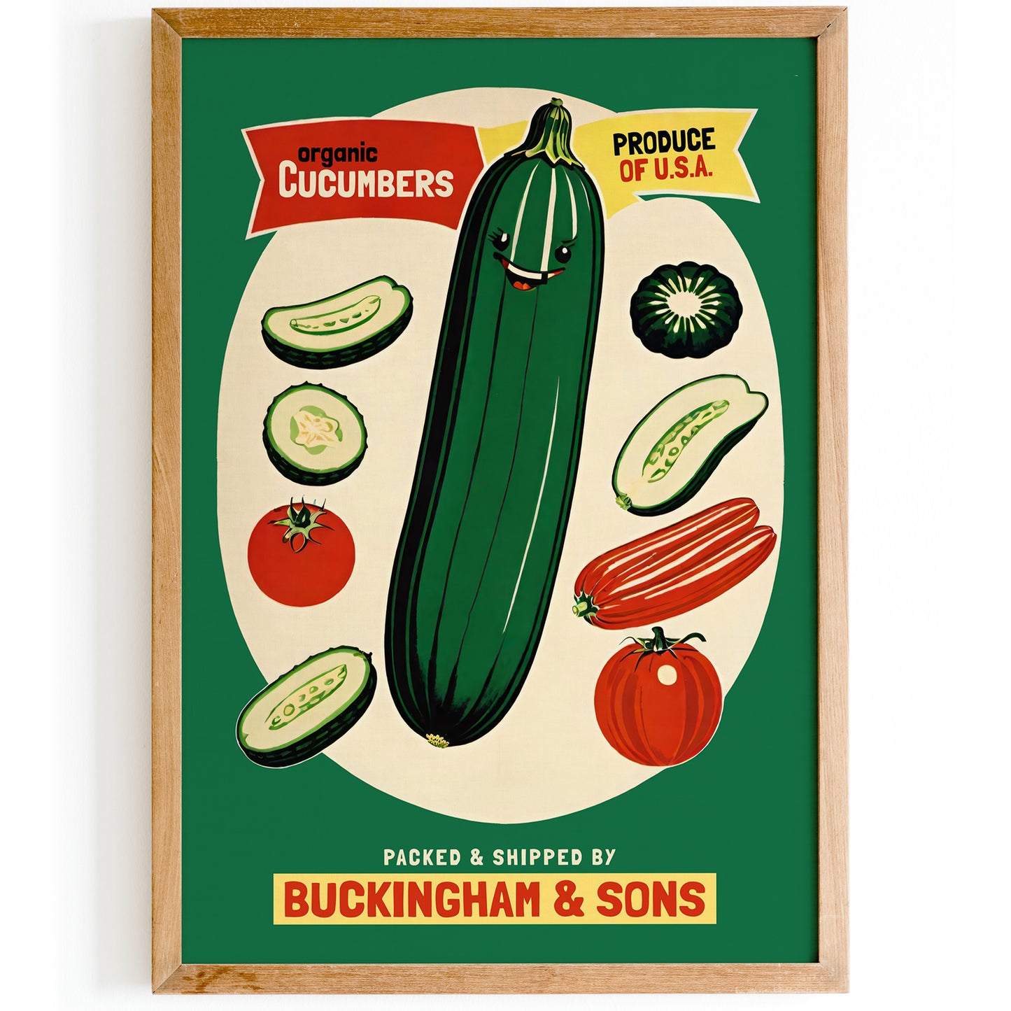 Organic Cocumbers USA - Retro Poster