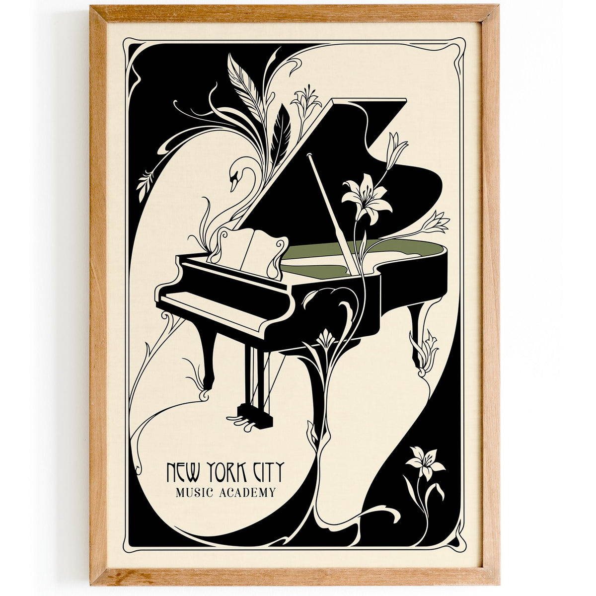 New York City Music Academy Art Nouveau Poster