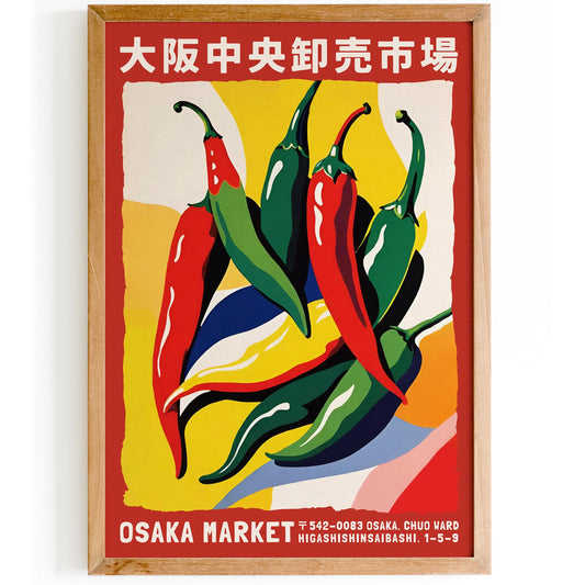Osaka Market Chili Peppers Poster Print