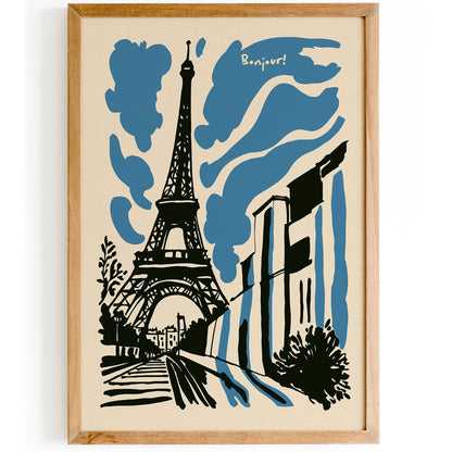 Bonjour! Paris Travel Art Print