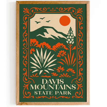 Davis Mountains State Park Texas Travel Poster