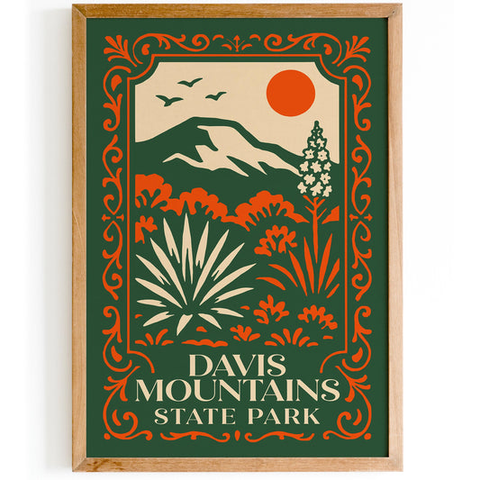 Davis Mountains State Park Texas Travel Poster