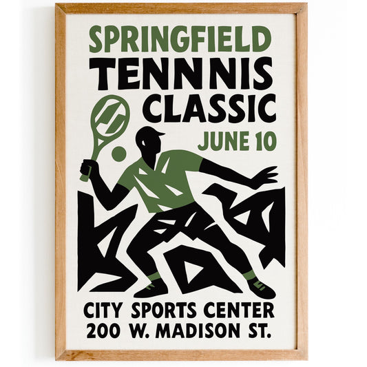 Springfield Tennis Poster Print