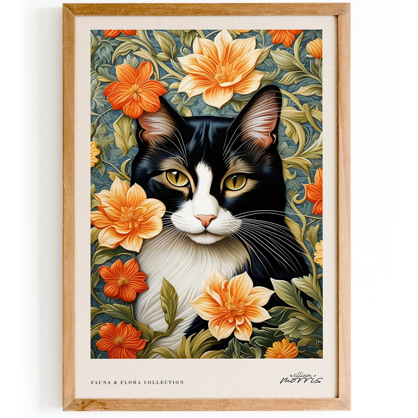 Cat’s Whiskers in a Floral Paradise Poster