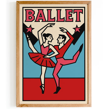 Retro Ballet Poster Print