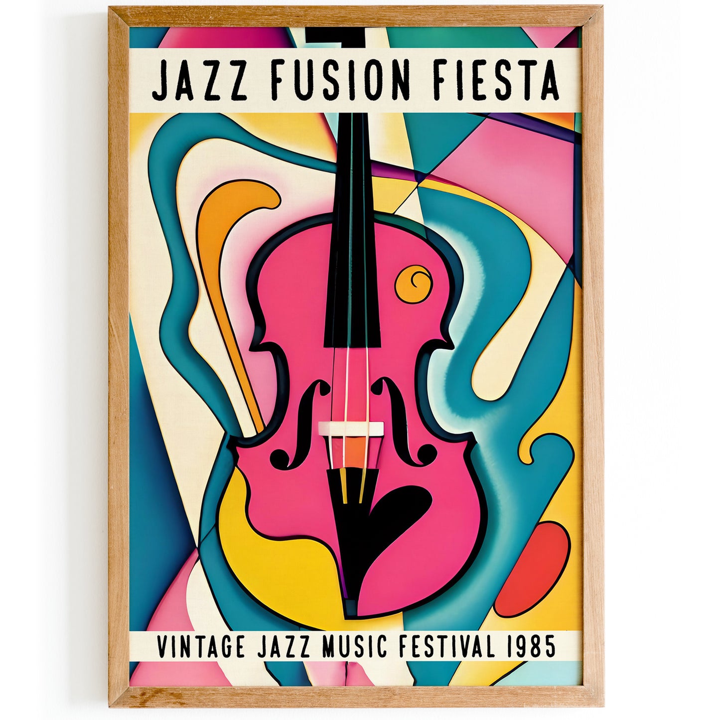 Jazz Fiesta Colorful Violin Poster