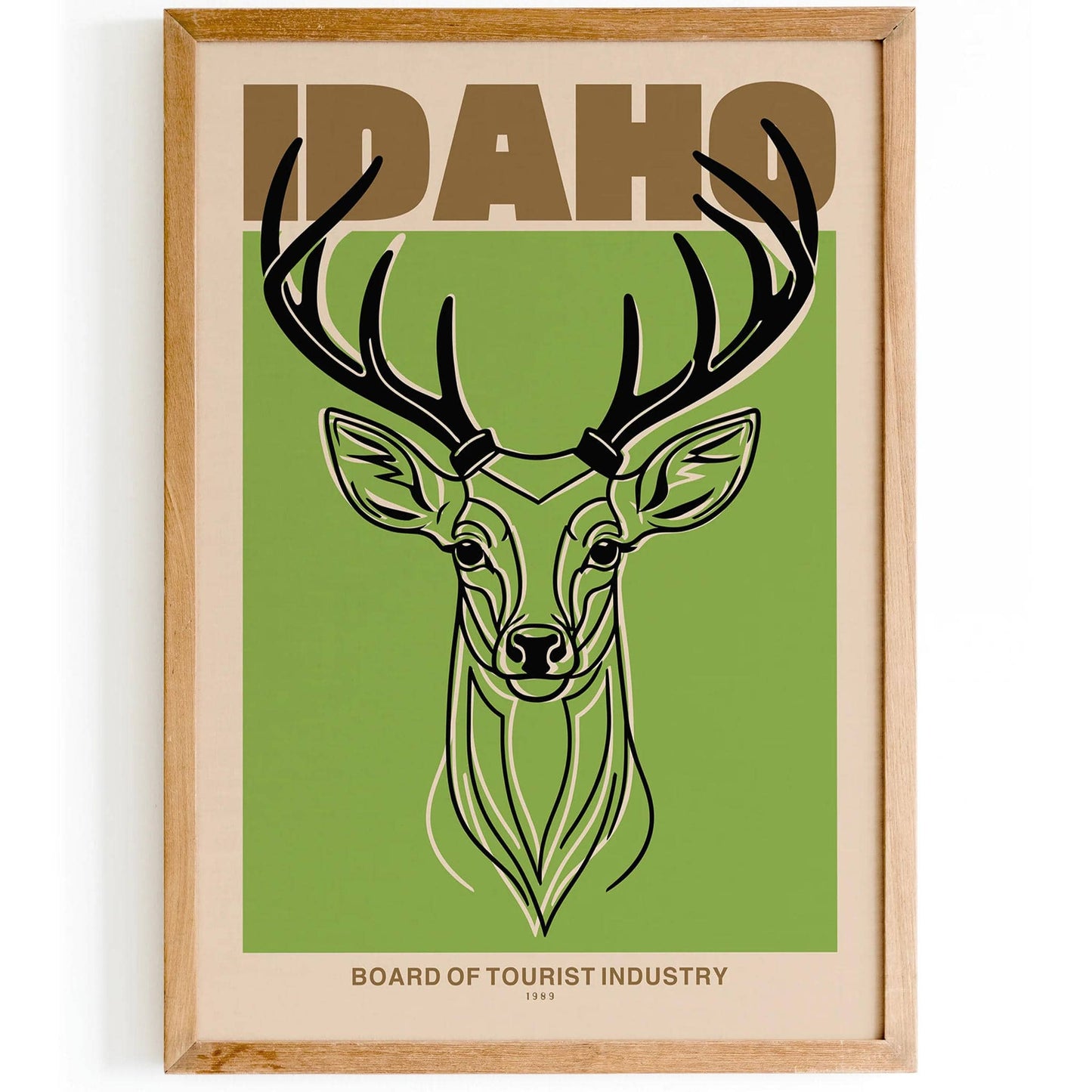 Idaho Vintage Deer Travel Poster