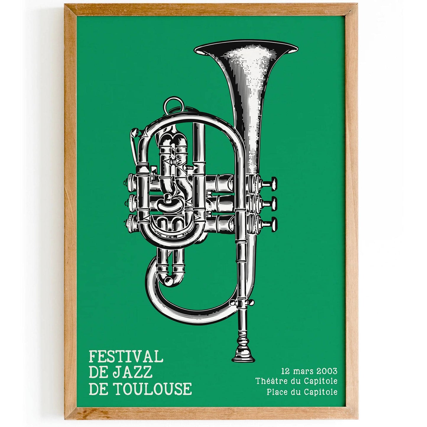 Retro French Jazz Festival Green Poster