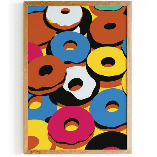 Colorful Donuts Art Poster