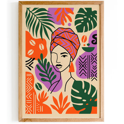 Bohemian Woman Portrait Colorful Art Poster