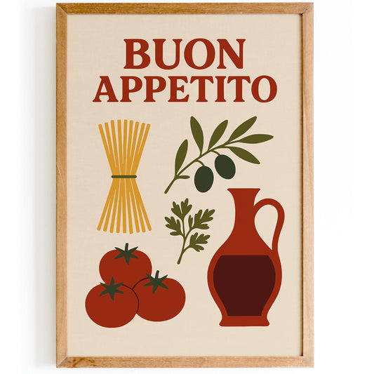 Buon Appetito Italian Foodie Poster