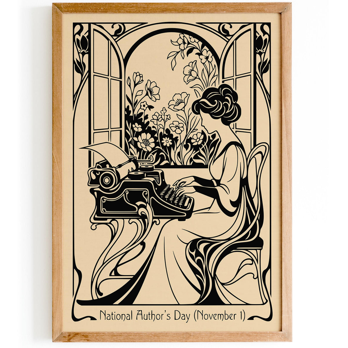 National Authors Day Vintage Book Poster