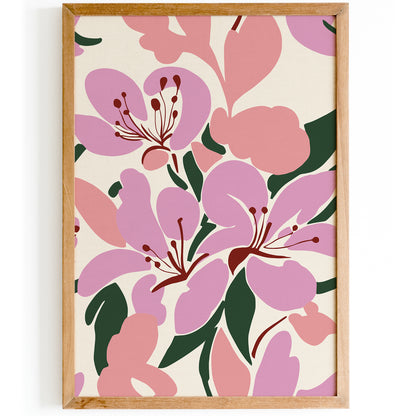 Cute Floral Art Print Bathroom Wall Decor