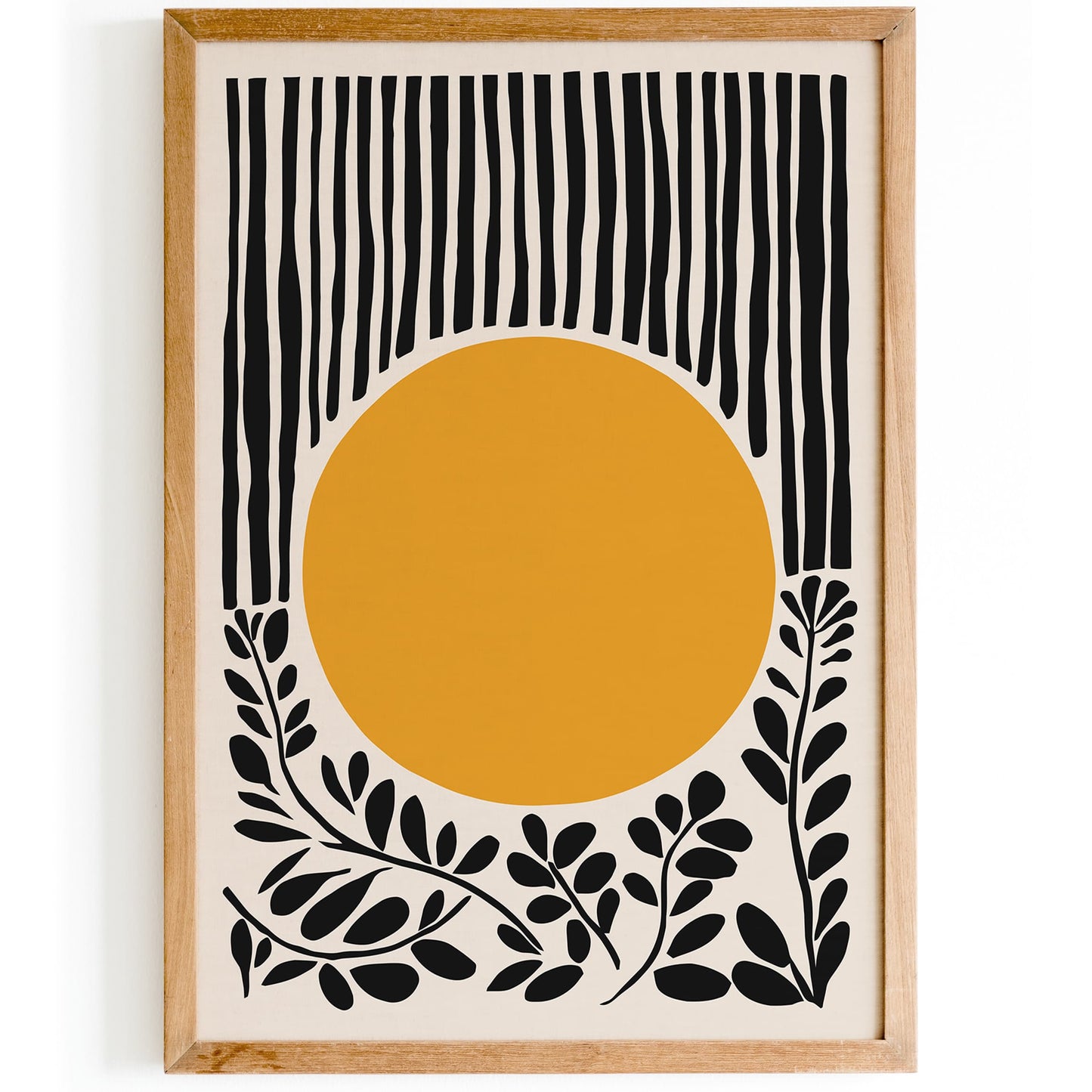 Mid Century Yellow Sun Art Print 2026