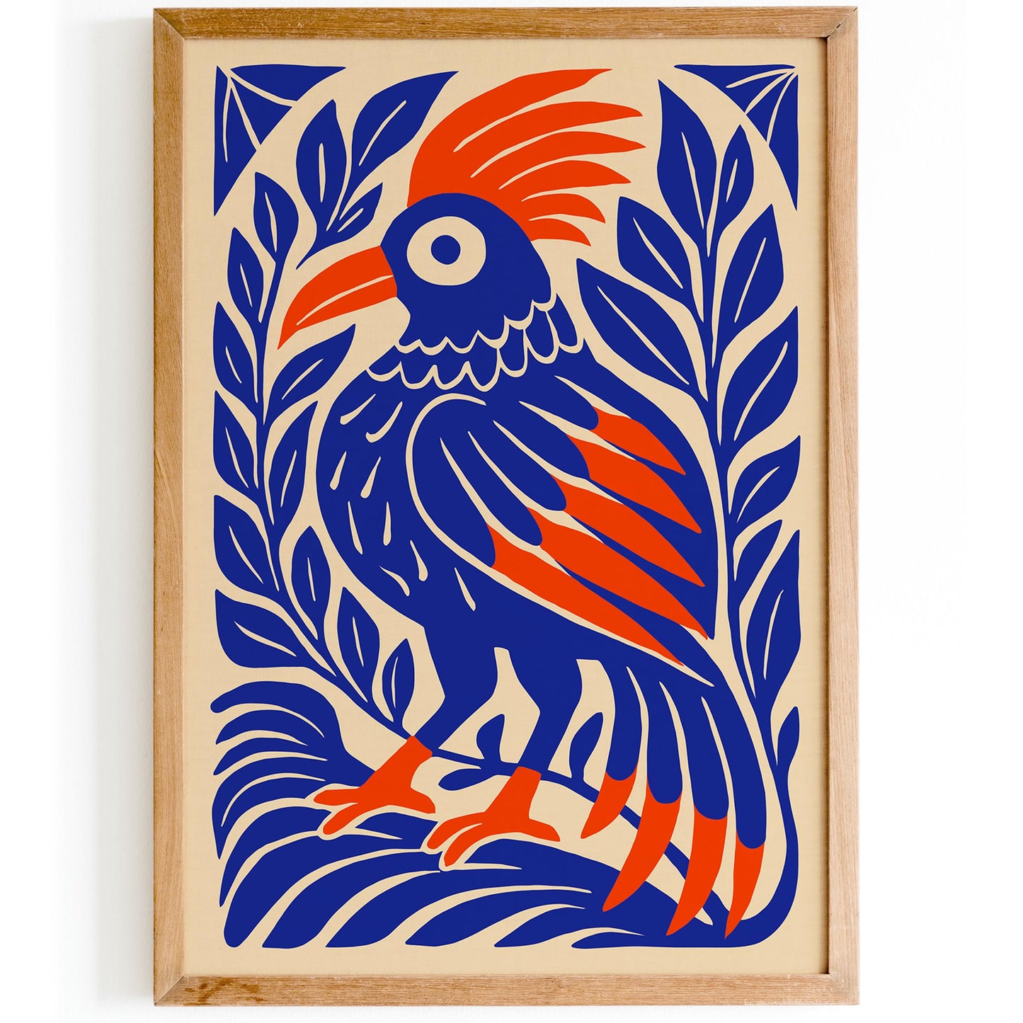 Tropical Parrot Poster - Blue Mexican Bird Wall Art