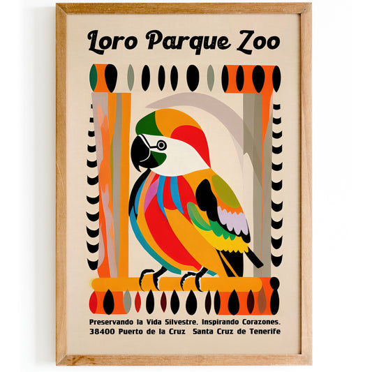 Loro Parque Zoo Colorful Parrot Poster