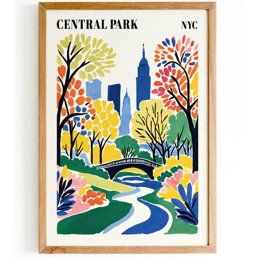 Central Park NYC Colorful Art Print