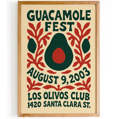 Guacamole Fest Retro Poster
