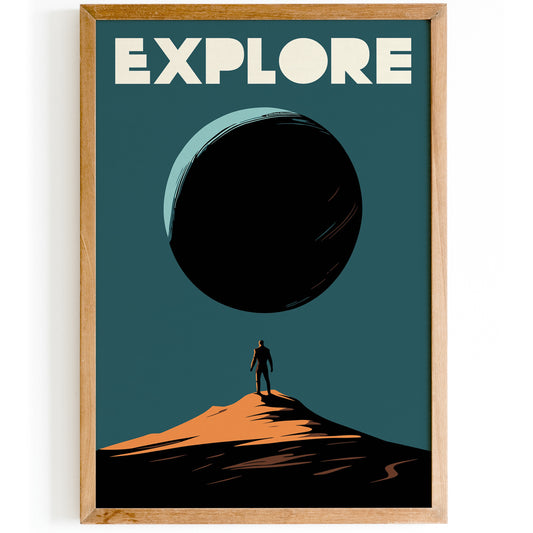 EXPLORE - Minimal Space Travel Poster