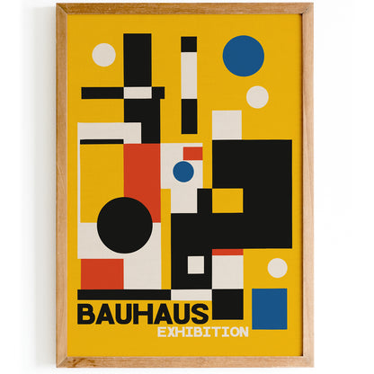 Bauhaus Exhibition Minimalist Yellow Poster Print