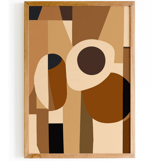 Retro Abstract Brown Tones Art Print