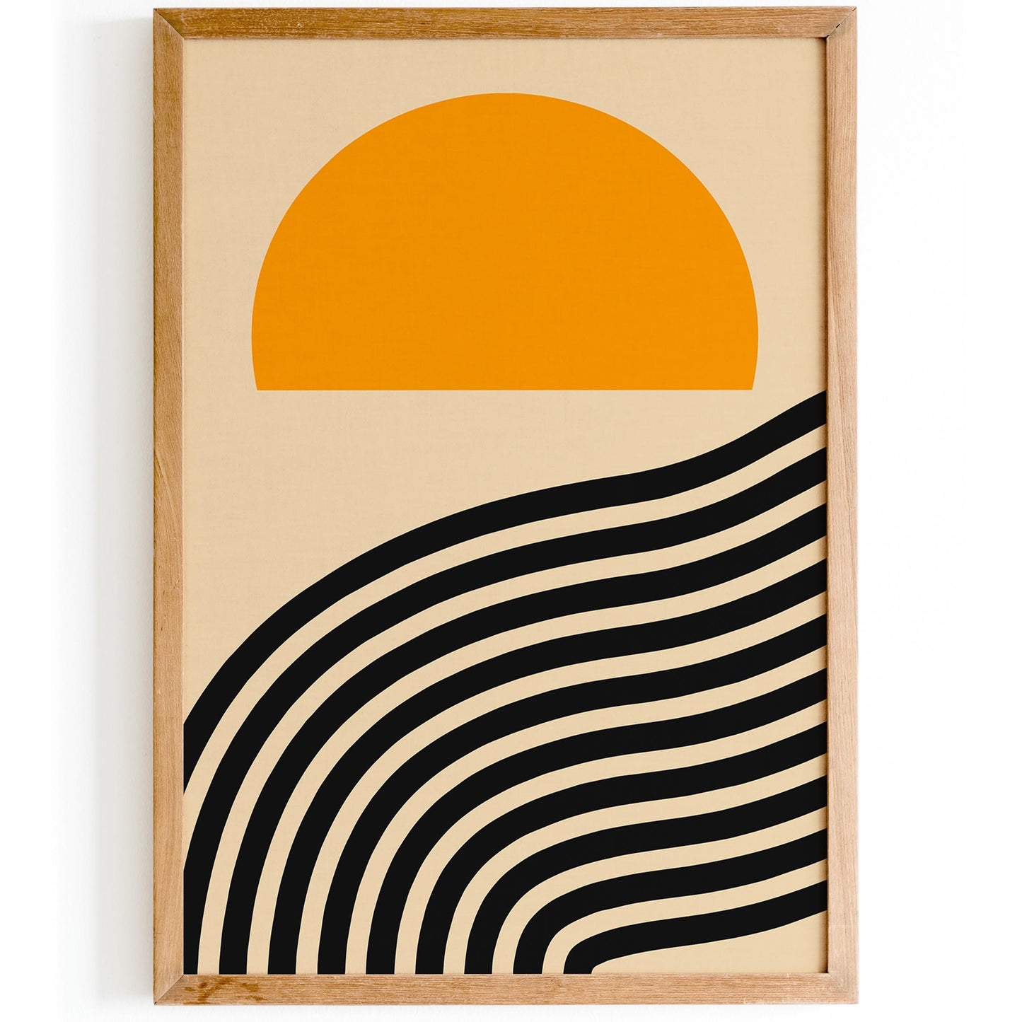Mid Century Modern Abstract Sunset Print Poster