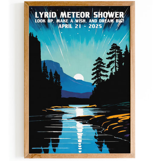 Meteor Shower Night Poster