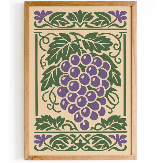 Grapes Poster – Vintage Kitchen Wall Art