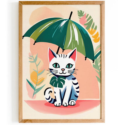 Cute Cat Wall Art Jungle Umbrella - HypeSheriff