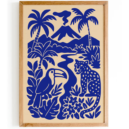 Costa Rica Poster - Blue Scenic Travel Wall Art