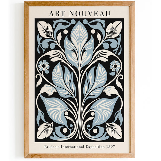 Art Nouveau Abstract Floral Poster