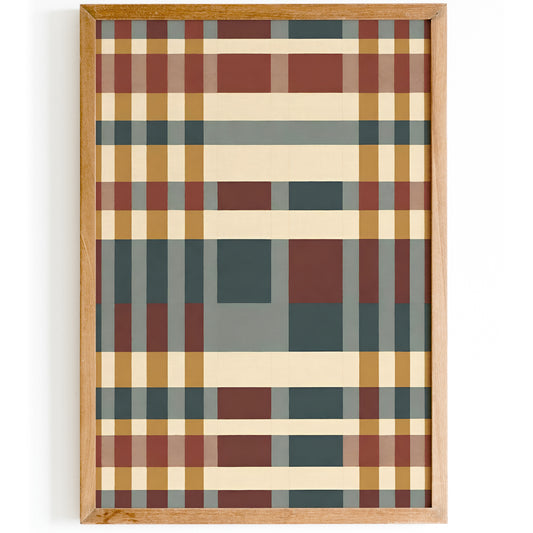 Checkered Abstract Art Print - Cottage House Style