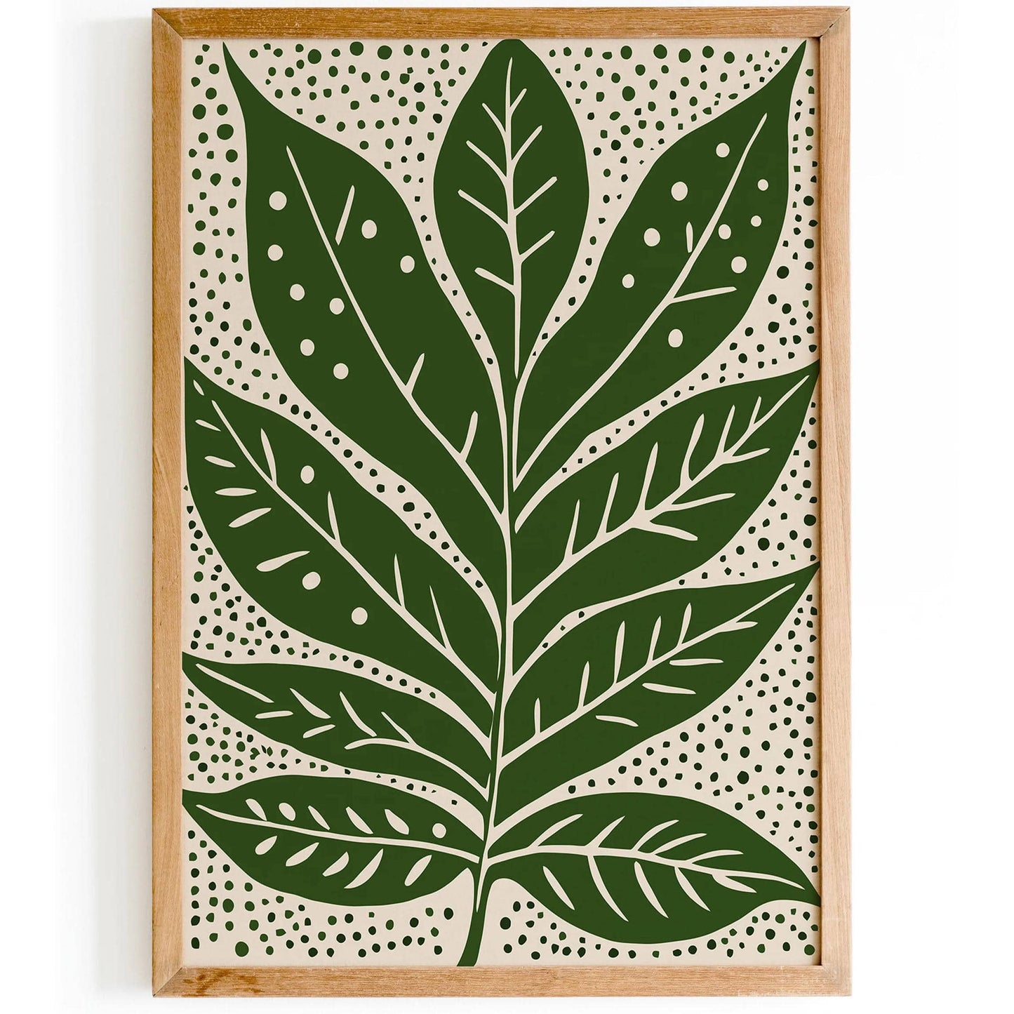 Rustic Green Leaf Vintage Art Print - HypeSheriff