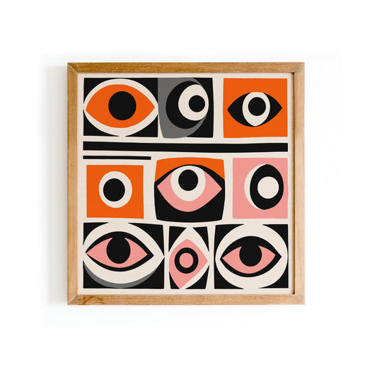 Mid Century Eyes Square Print 2024