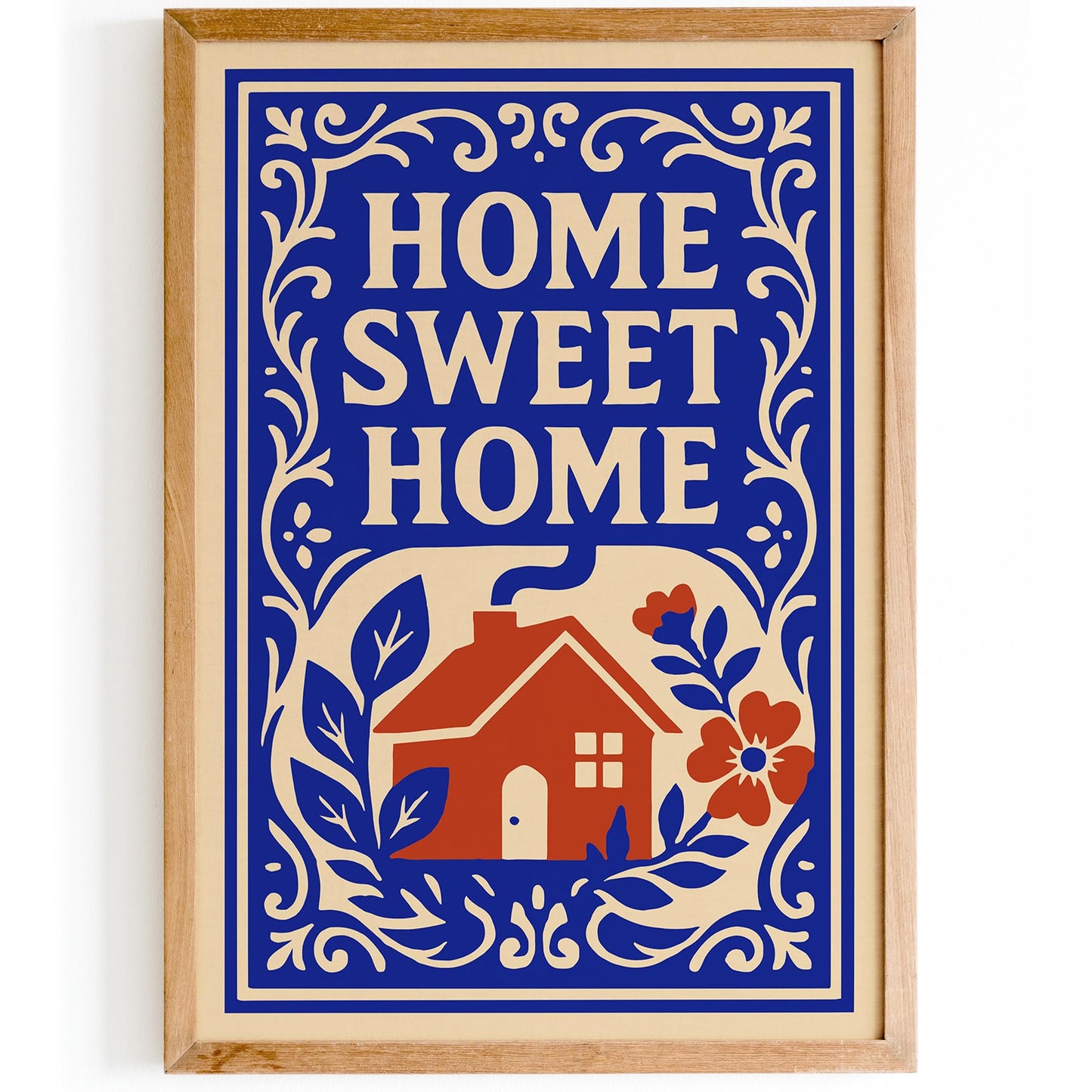 Home Sweet Home - Blue Wall Art Print
