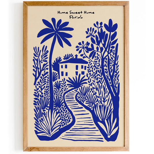 Home Sweet Home Florida Poster – Blue Wall Art
