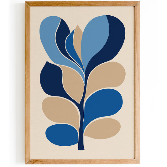 Modern Minimalist Blue Nature Art Print