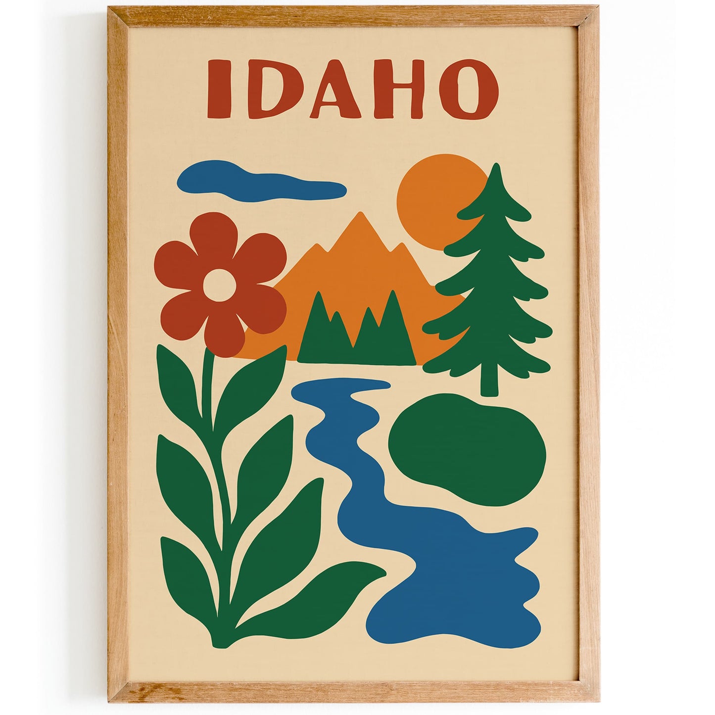 Idaho Retro Minimalist Travel Poster