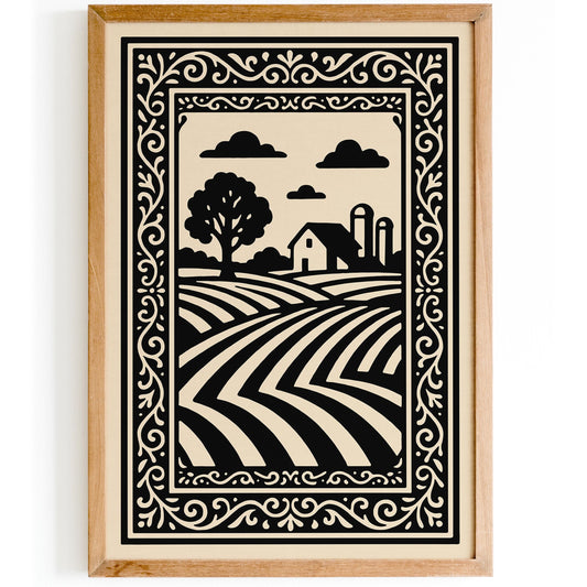 Iowa Landscape Geometric Poster
