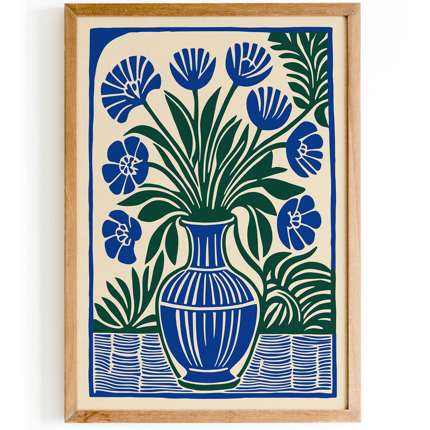 Retro Cutouts Flowers in Vase Poster