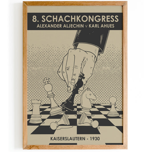 Vintage Chess Monochrome Poster