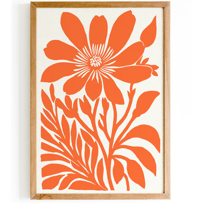 Orange Big Flower Wall Art