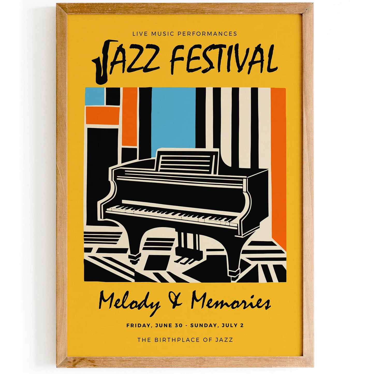 Yellow Jazz Music Art Print